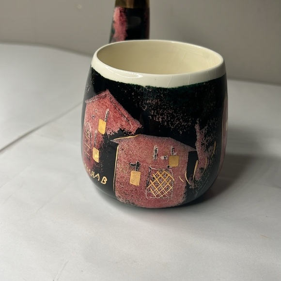 Sascha Brastoff Signed Large Hand Painted Ceramic 2.75” tall Houses Motif - Picture 5 of 8